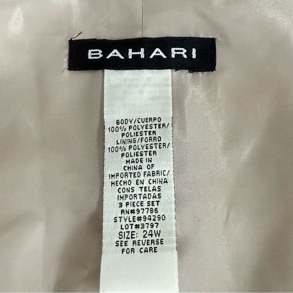 Bahari 24W Champagne Floral Lace Sleeveless Dressy Tank Top Evening Wear - Picture 5 of 8